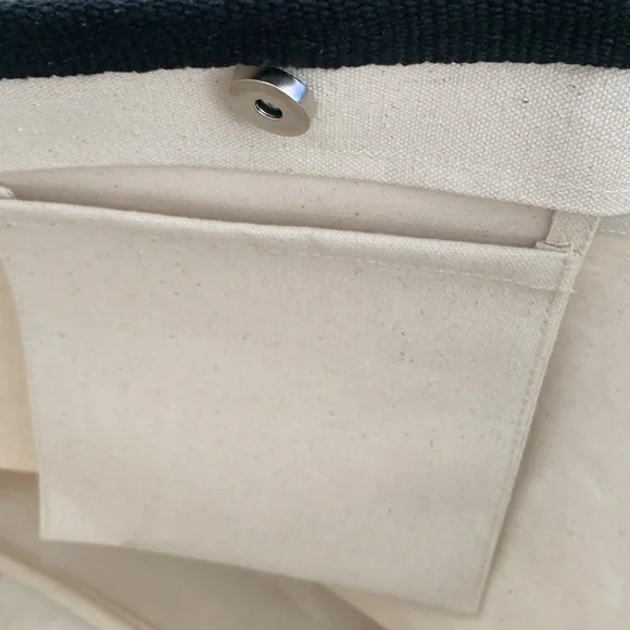 NWT Large Tote: Oatmeal Color 💯% Cotton Hello Weekend 23x14x5 inches - Picture 7 of 7